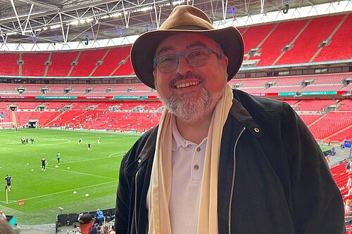 Ron Beadle at Wembley for FA cup final 2023