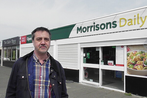 Jonathan outside Morrisons