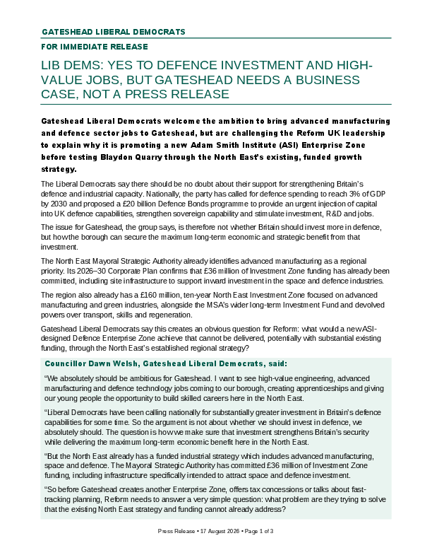Enterprise Zone Press Release